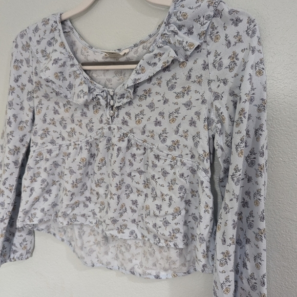 URBAN Romantics blue floral babydoll top - Picture 4 of 11